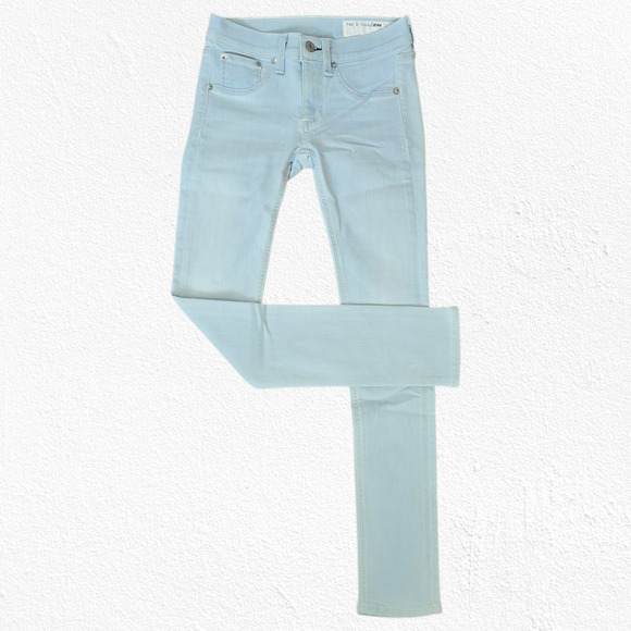 Rag & Bone Fay Light Wash Capri Mid Rise Skinny Jeans Cropped Size 24 USA Made